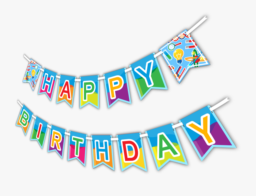 Super Science "happy Birthday - Banner, Transparent Clipart