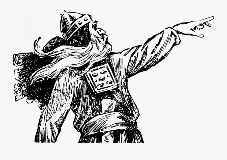 Viking Easy Warrior Boy Drawing Comic Online Drawings - Viking Pointing, Transparent Clipart