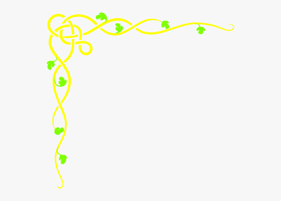 Shamrock Vine Corner Rubber Stamp By Drs Designs - 2 Side Border Design, Transparent Clipart