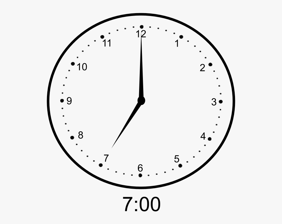 Clock Face, - Analog Clock At 7, Transparent Clipart