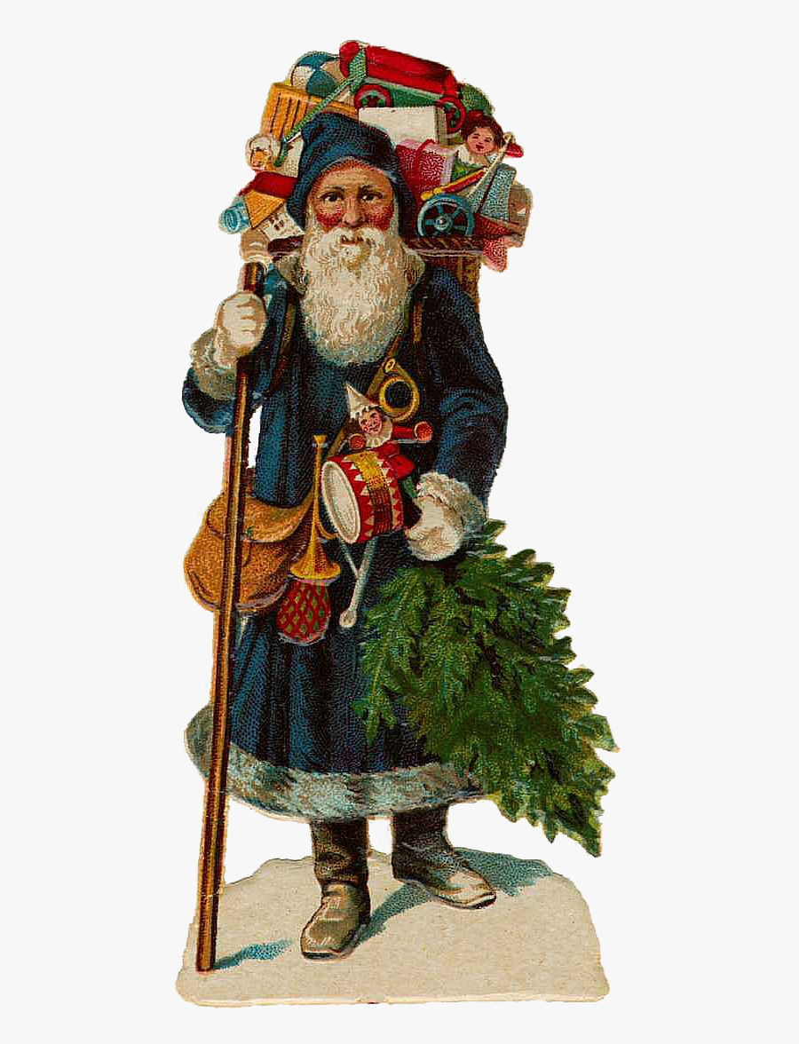 Victorian Santa Claus Illustration, Transparent Clipart