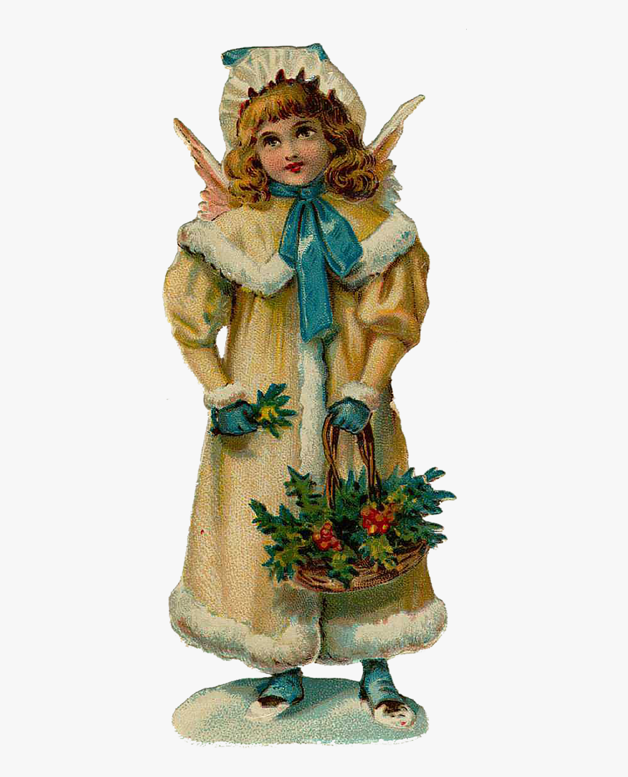 Victorian Angel Paper Dolls, Transparent Clipart