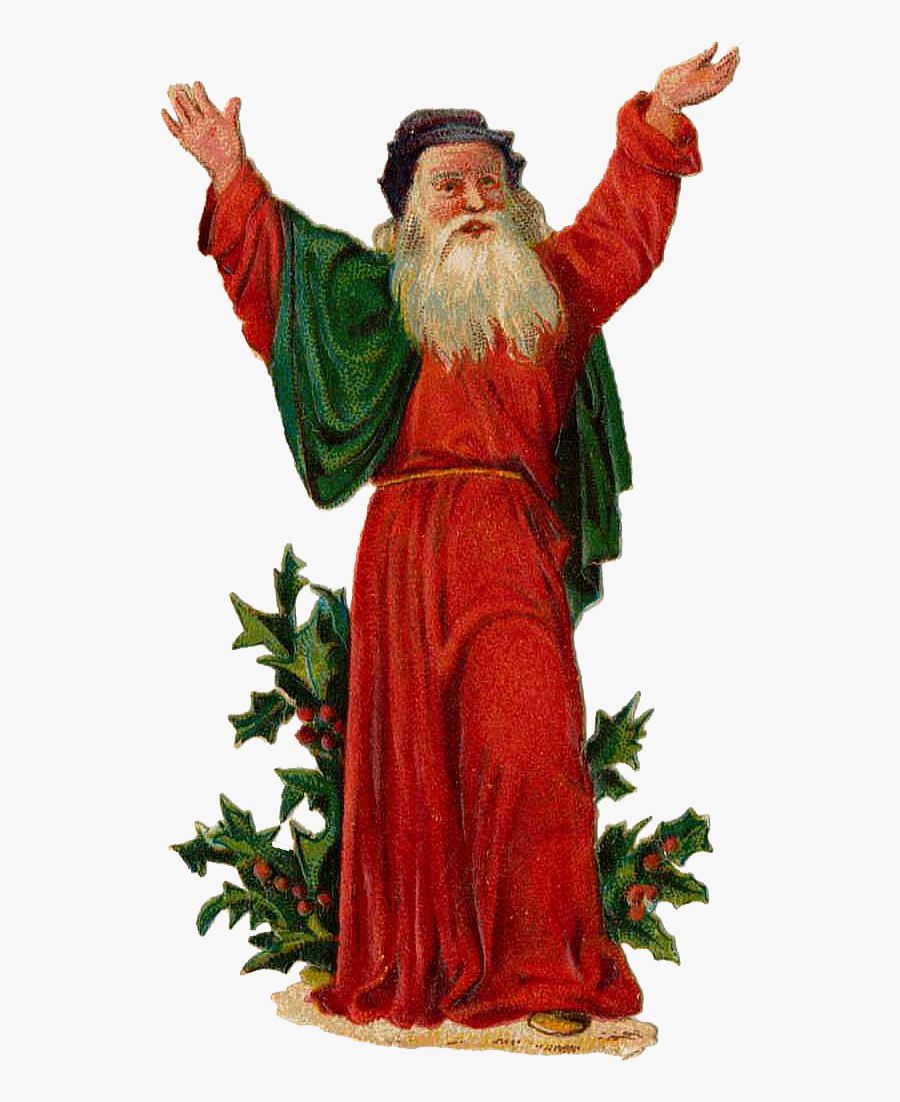 Victorian Christmas Santa, Transparent Clipart