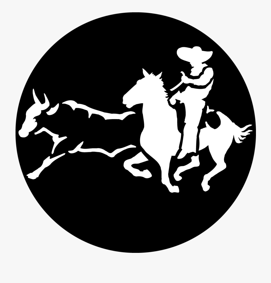 Calf Roping Mustang Gobo Metal Cowboy - Coleadero Logo, Transparent Clipart