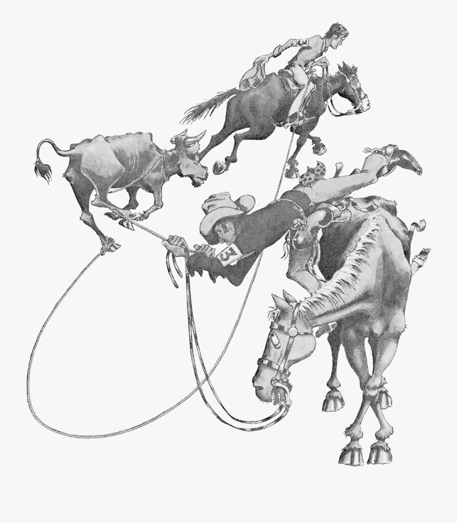 Horse Drawing Cattle /m/02csf Team Roping - Illustration, Transparent Clipart