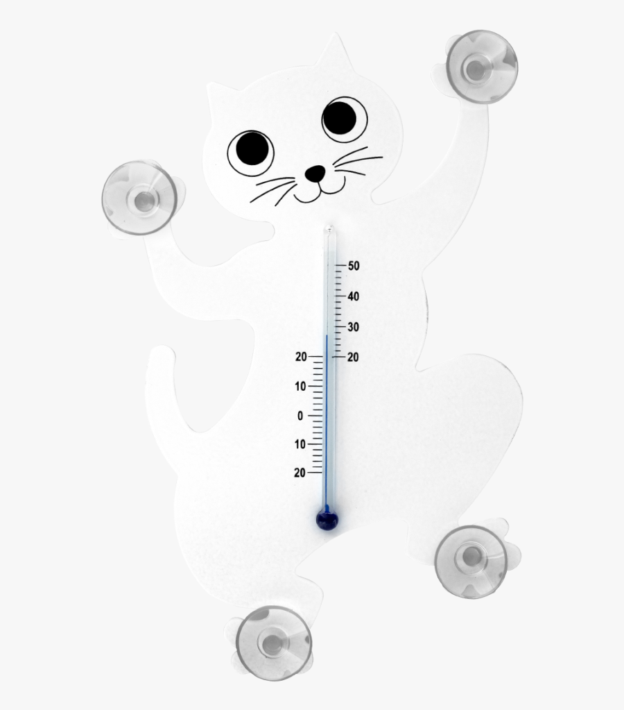 Thermometer Clip Black And White - Außenthermometer Katze, Transparent Clipart