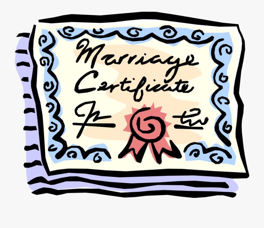 Vector Illustration Of Marriage Certificate Official - Marriage License Clipart, Transparent Clipart