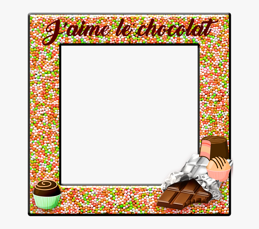 Candy Frame, Chocolate, French, J"aime Le Chocolate - Picture Frame, Transparent Clipart