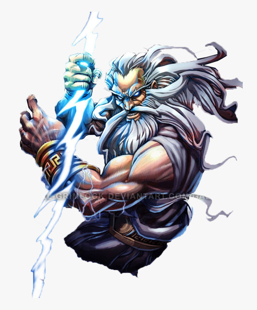 Zeus Thunder God, Transparent Clipart