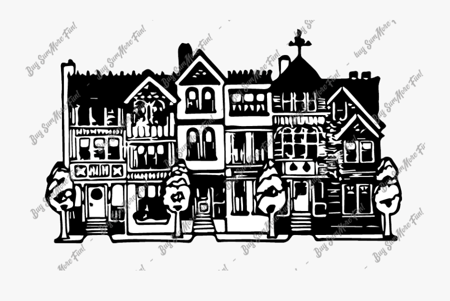City Townhouses - Illustration, Transparent Clipart
