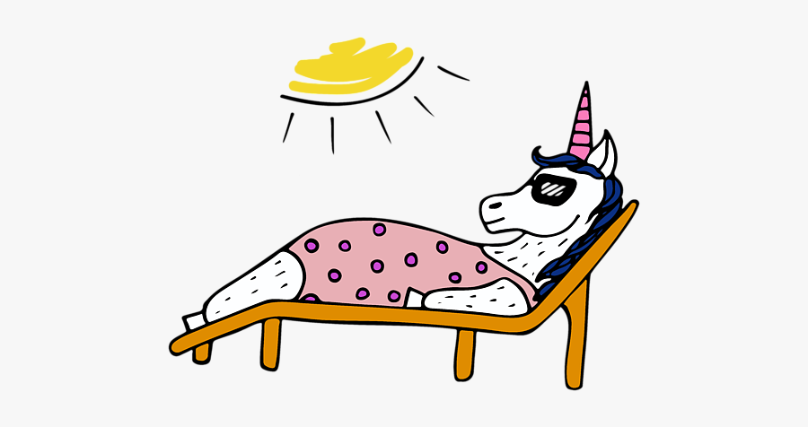 Unicorn Sunbathing, Transparent Clipart