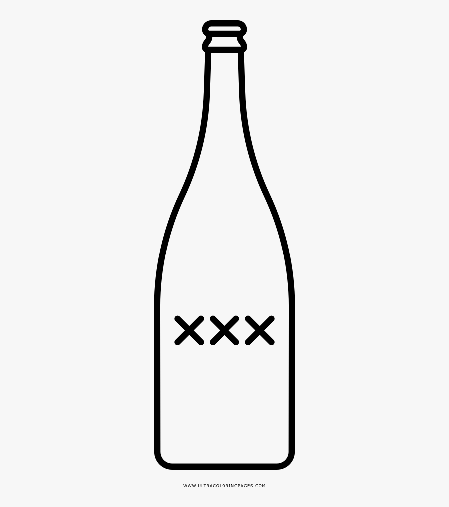 Glass Bottle Coloring Page - Glass Bottle, Transparent Clipart