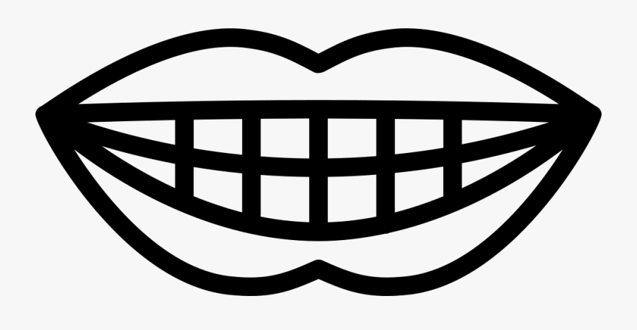 Smiling Mouth Showing Teeth - Parts Of Body Teeth Outline, Transparent Clipart