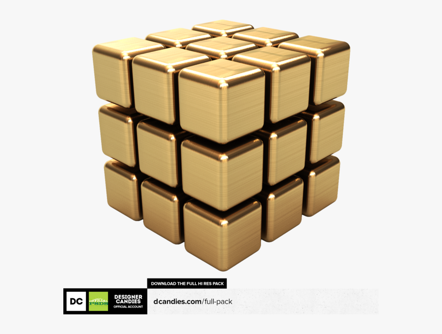 Banner Stock Cube Transparent Gold - Golden Rubiks Cube Background, Transparent Clipart