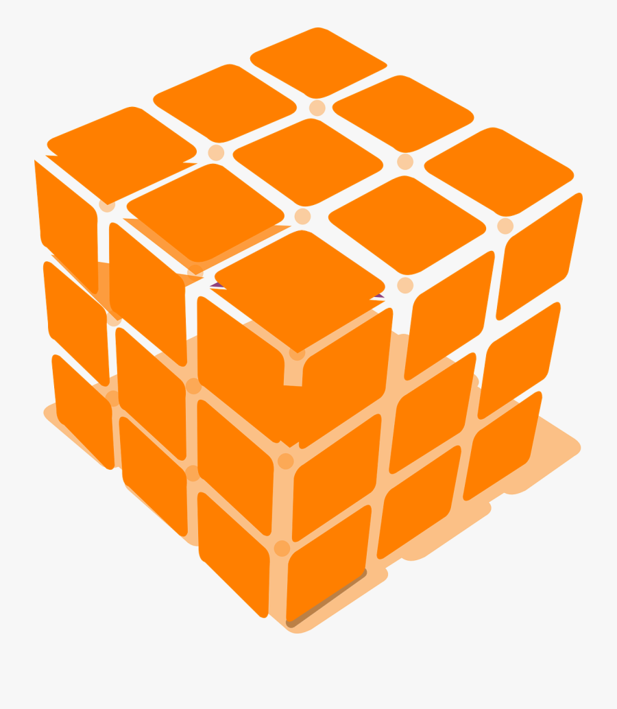 Cube, Clear, Cubix, Orange, Top, Puzzle, Grid - Rubik Cube Logo Png, Transparent Clipart
