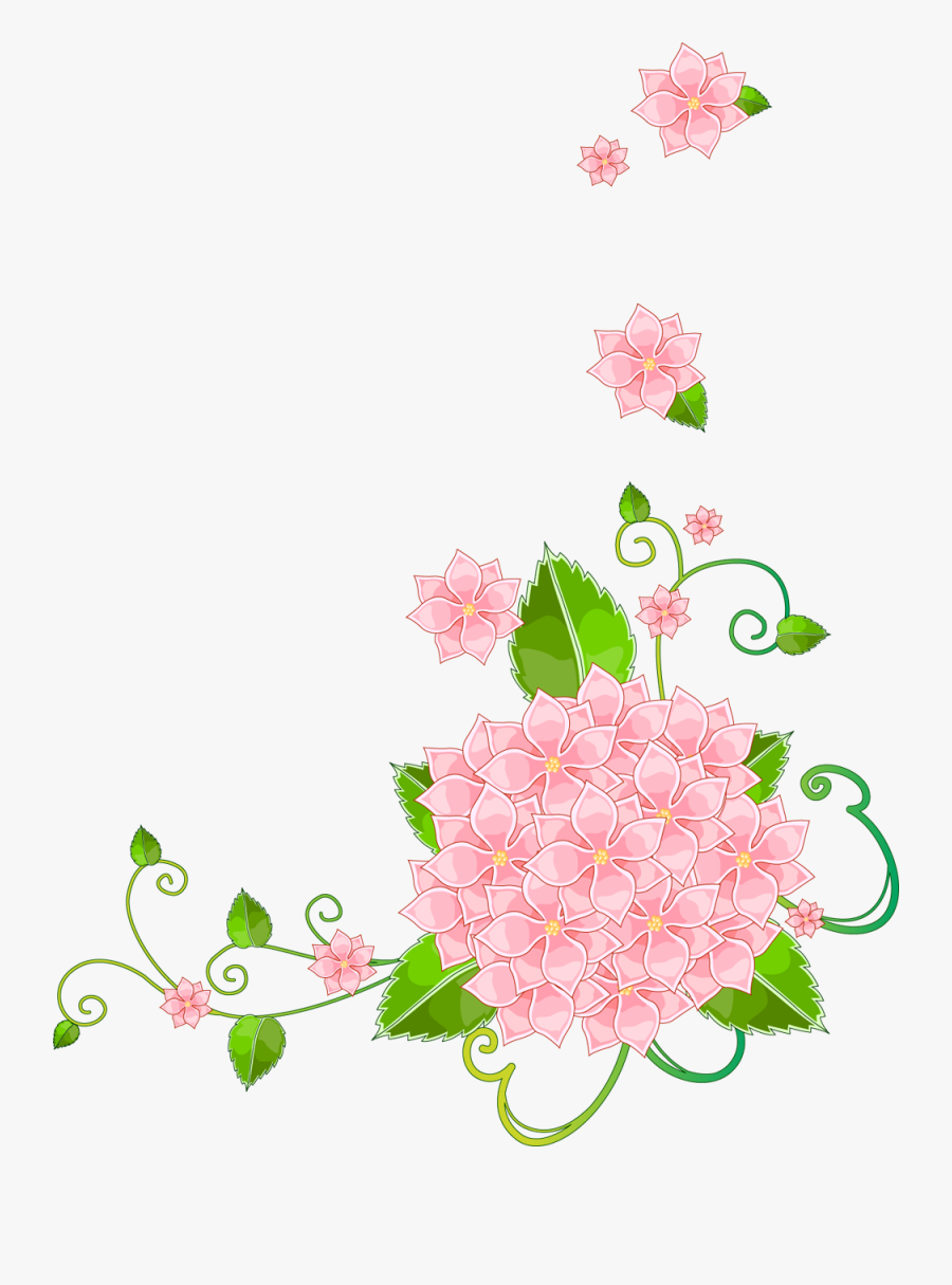 Angolo Cornice Fiori, Transparent Clipart