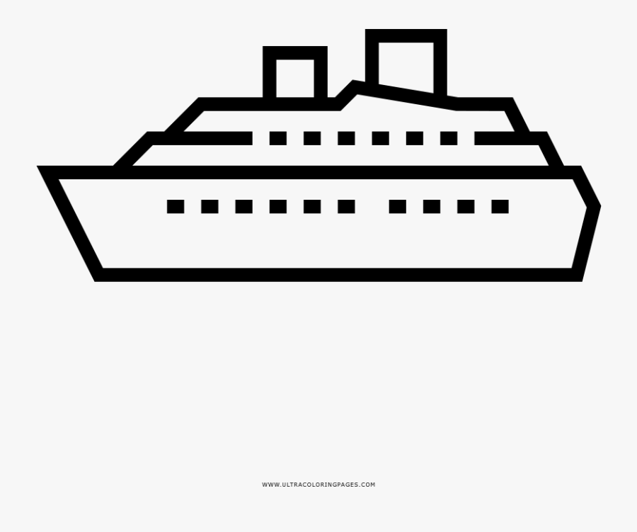 Cruise Ship Coloring Page - Imagen De Crucero Para Dibujar, Transparent Clipart