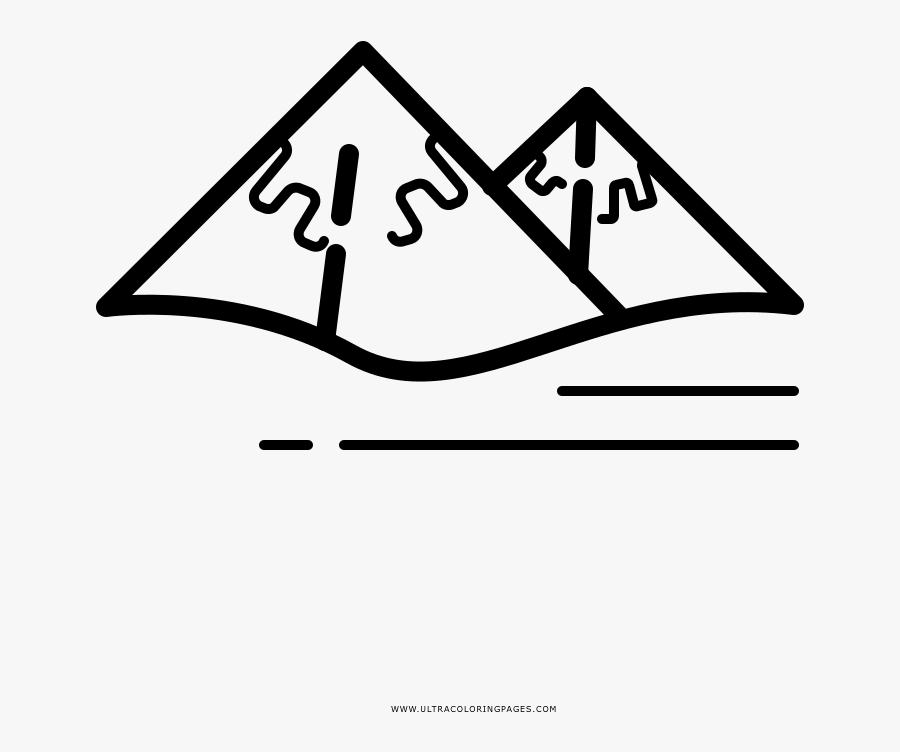 Snowy Mountains Coloring Page - Triangle, Transparent Clipart