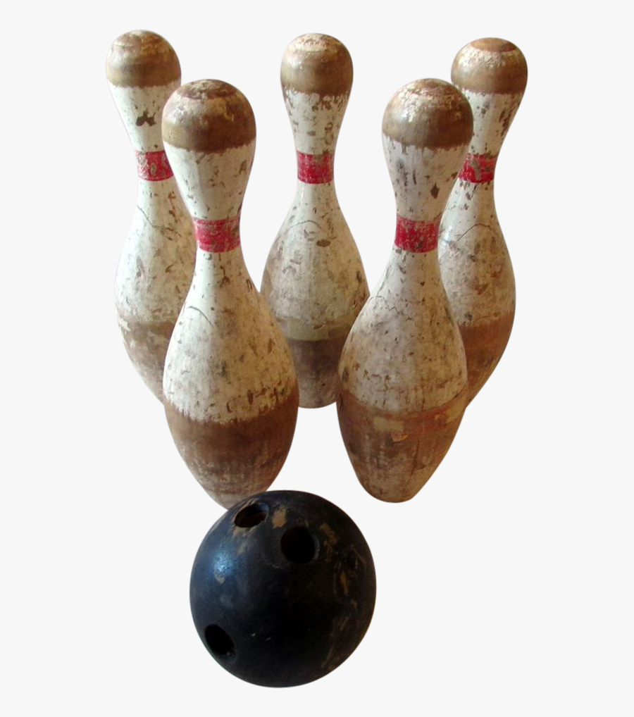 Clip Art Five Vintage Wooden Black - Vintage Bowling Png, Transparent Clipart