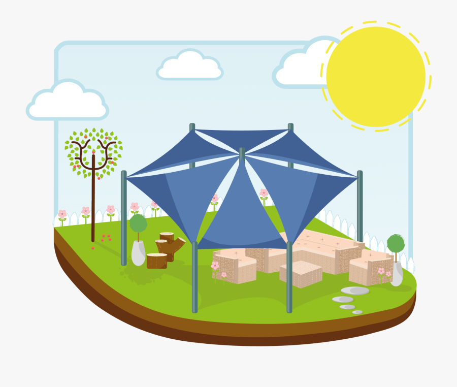 Gazebo Sail Shade Layout, Transparent Clipart