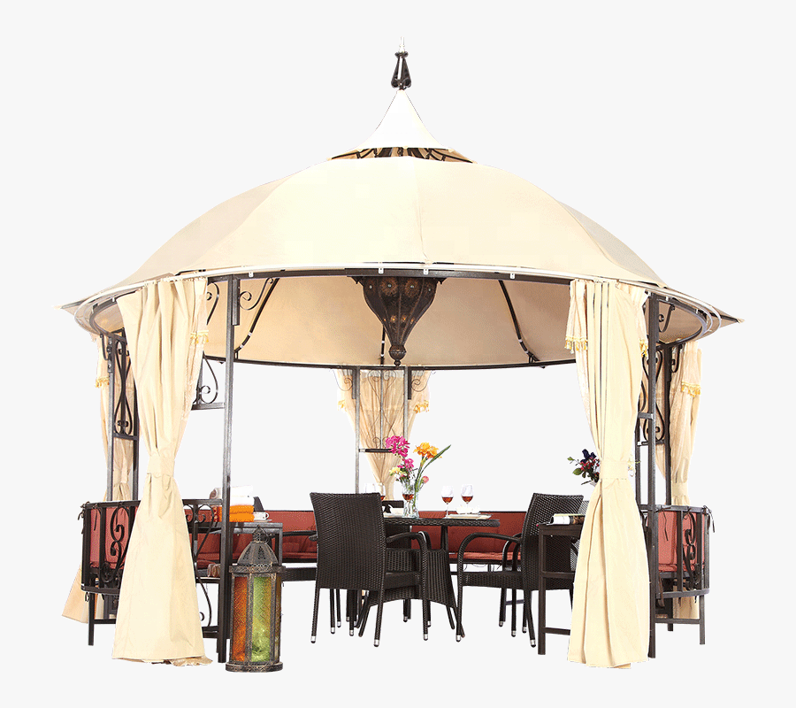 Outdoor Luxury Round Gazebo With Bench Mosquito Net - Беседки В Арабском Стиле, Transparent Clipart