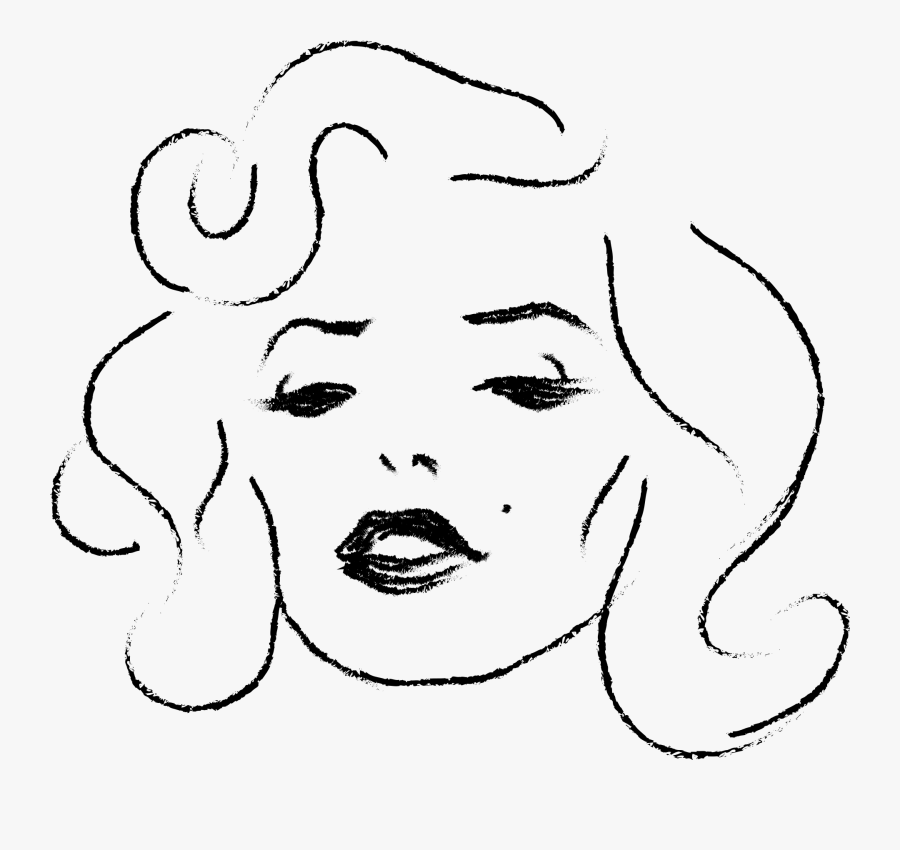Marilyn Monroe Line Drawing, Transparent Clipart