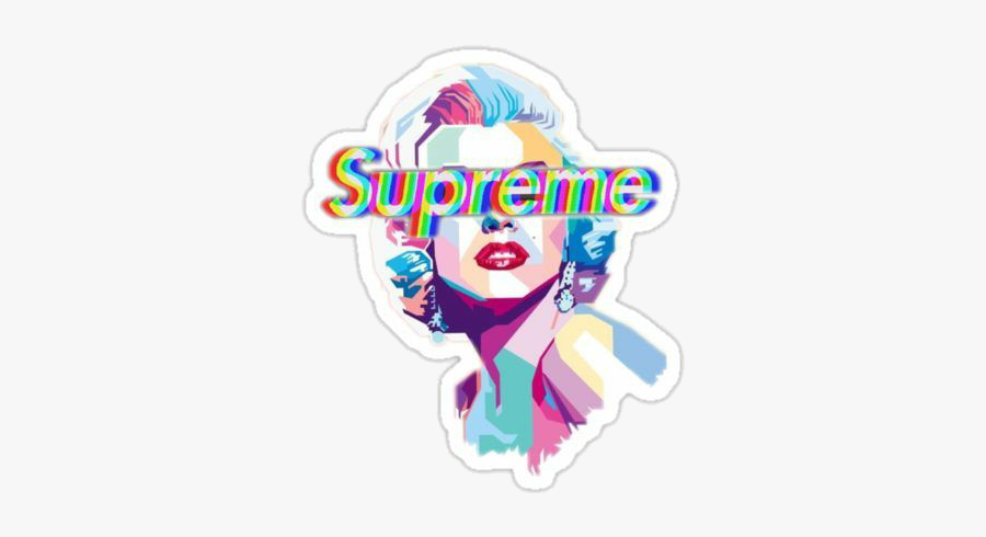 #supreme #marilynmonroe - Marilyn Monroe Supreme Sticker, Transparent Clipart