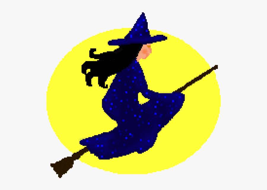 Full Moon Clip Art - Witch Gif Png, Transparent Clipart