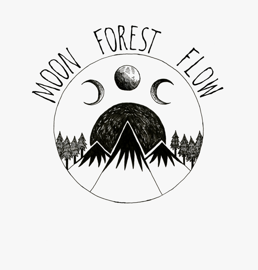Forrest Drawing Moon - Emblem, Transparent Clipart