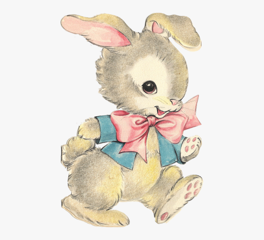 Bunny Vintage Easter, Transparent Clipart