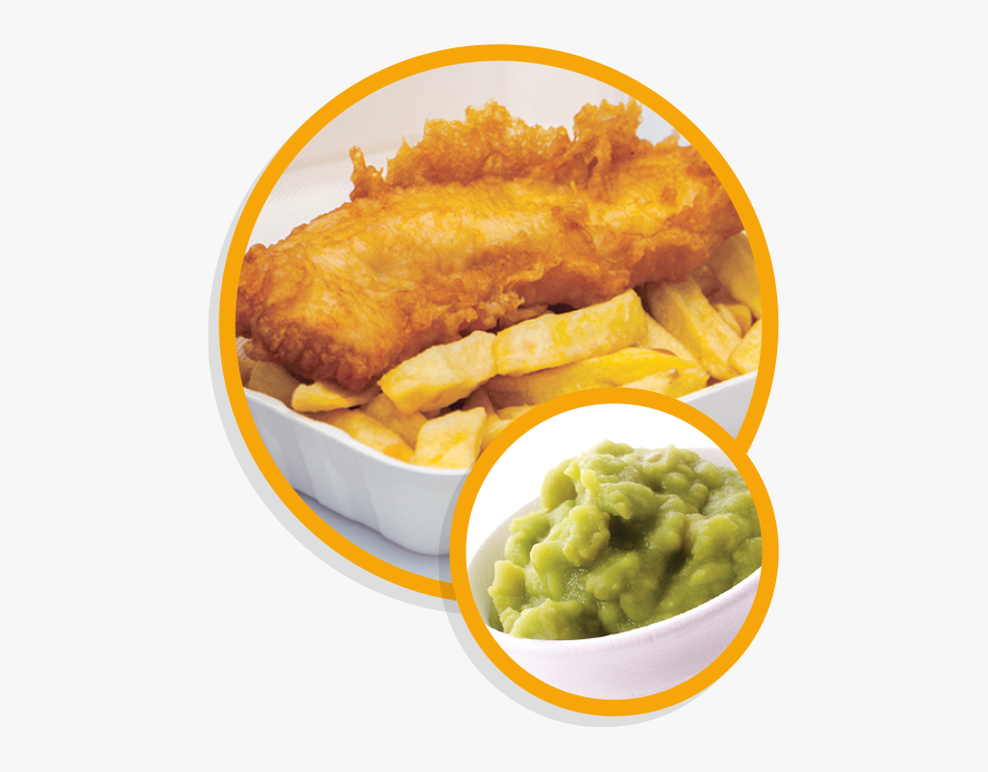Fish And Chips With Mushy Peas - Fish And Chips, Transparent Clipart