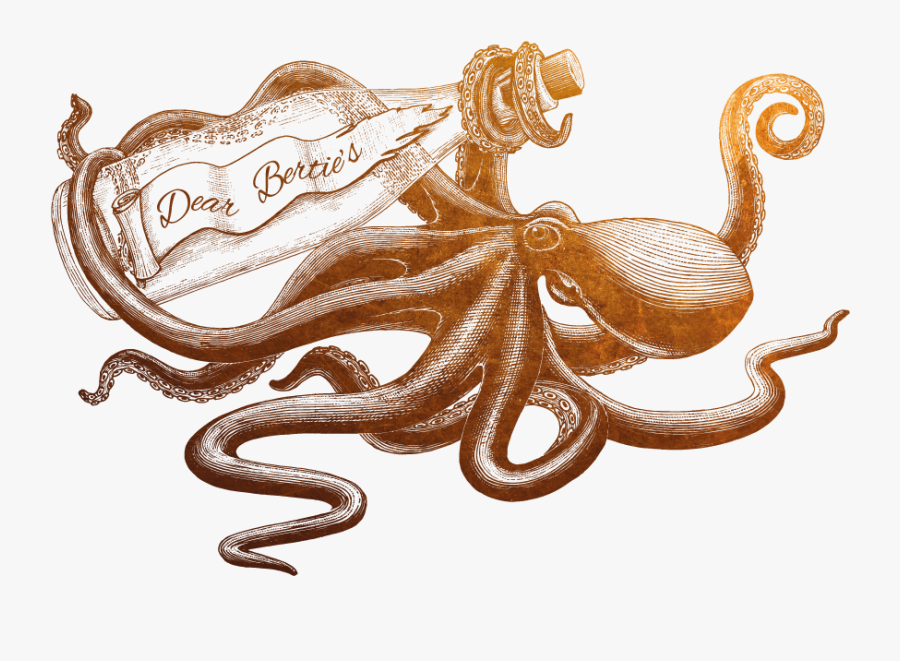 Realistic Octopus Drawing, Transparent Clipart