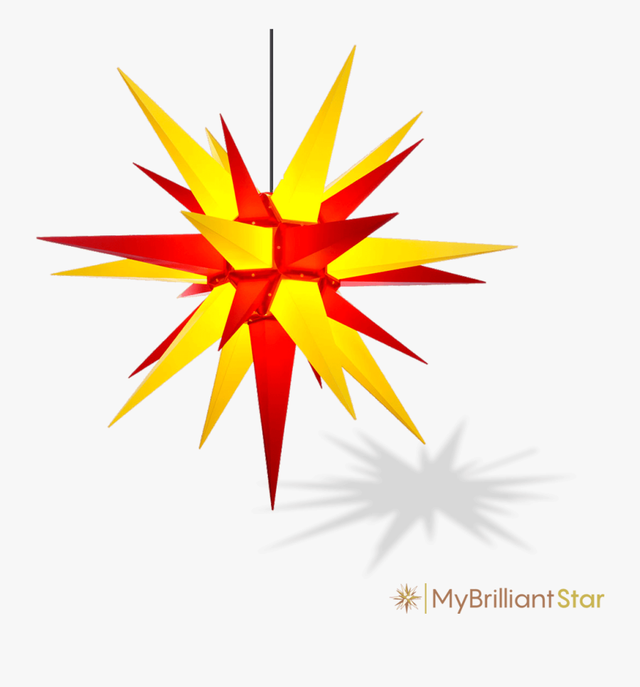 Original Herrnhut Plastic Star, Yellow / Red, ~ 130 - Moravian Star, Transparent Clipart