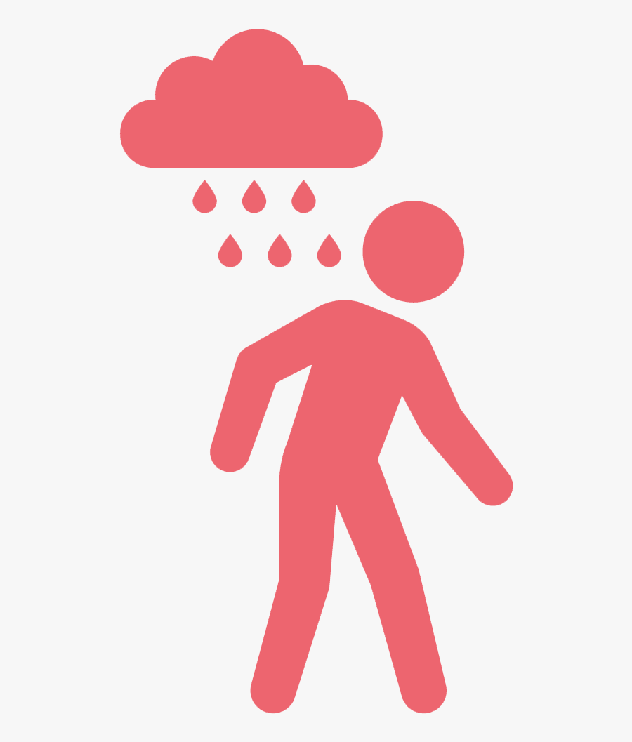 A Lower Overall Quality Of Life - Sad People With Rain Icon, Transparent Clipart