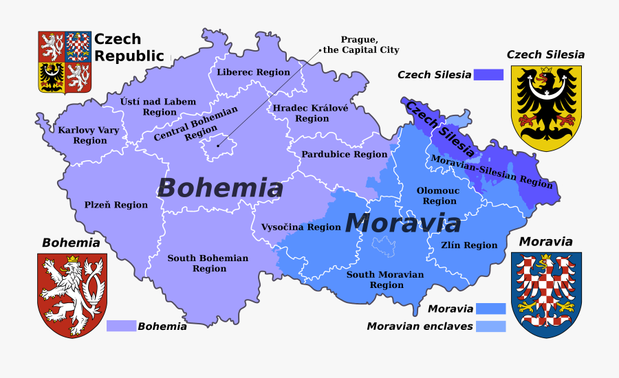 Clip Art Moravia Mazac Family Genealogy - Bohemia Map, Transparent Clipart