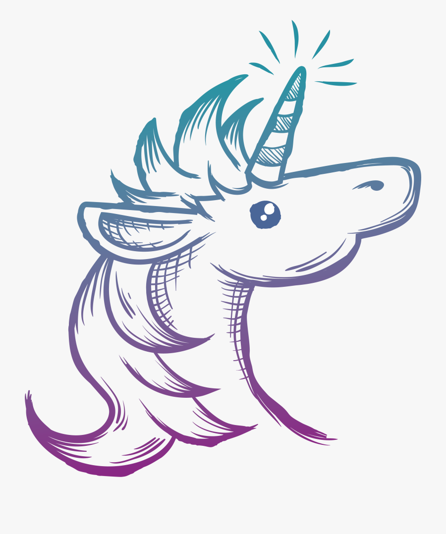 Drawn Grape Unicorn - Unicorn Drawing On Painting, Transparent Clipart