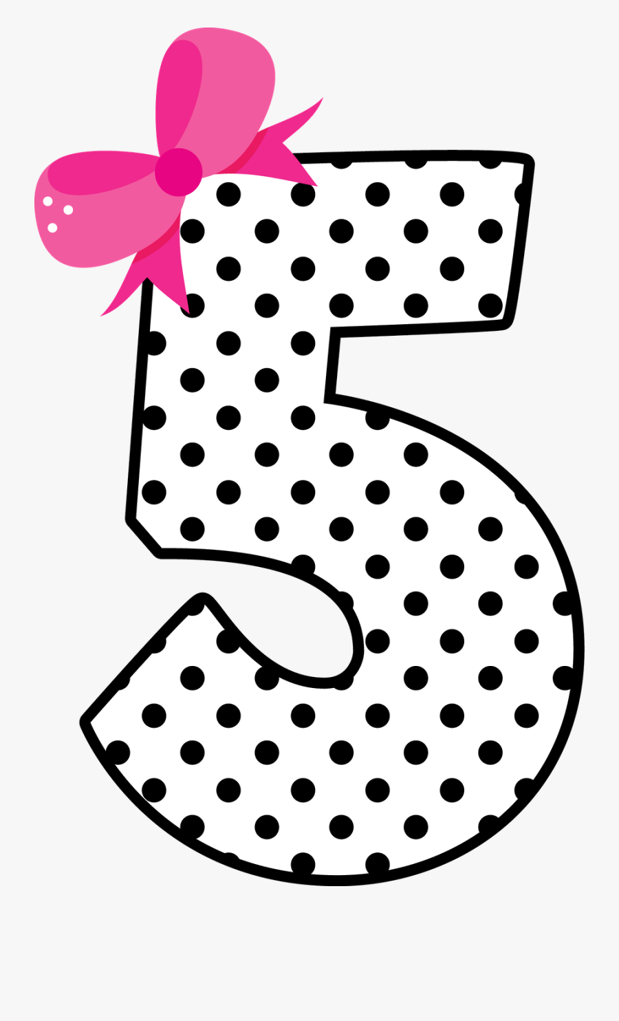 Polka Dot Number 5, Transparent Clipart