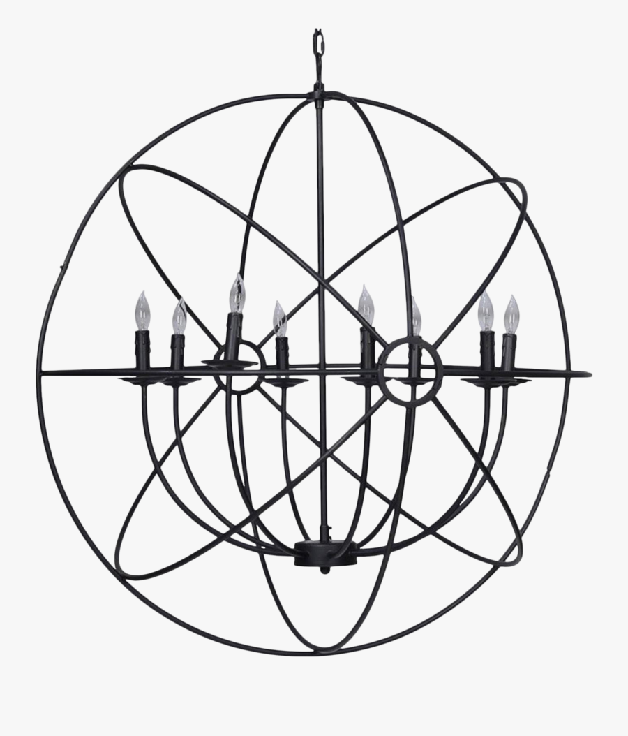 Black Orb Chandelier, Transparent Clipart