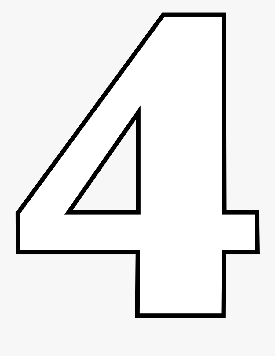 File Classic Alphabet Numbers 4 At Coloring Pages For - Number 4 Transparent Luke's Locker, Transparent Clipart