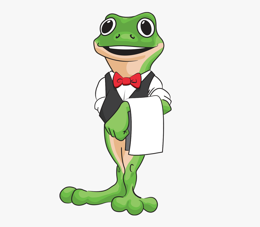Frog Waiter, Transparent Clipart