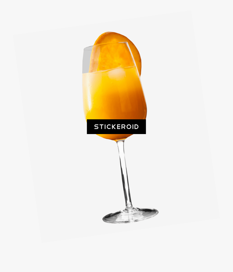 Orange Juice With Fruit Slice - Champagne Stemware, Transparent Clipart