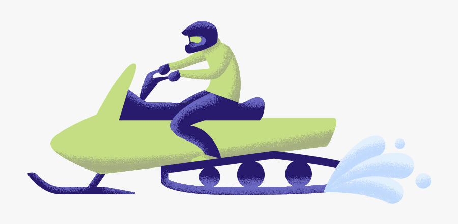 Illustration Of A Snowmobiler - Speed Skating, Transparent Clipart