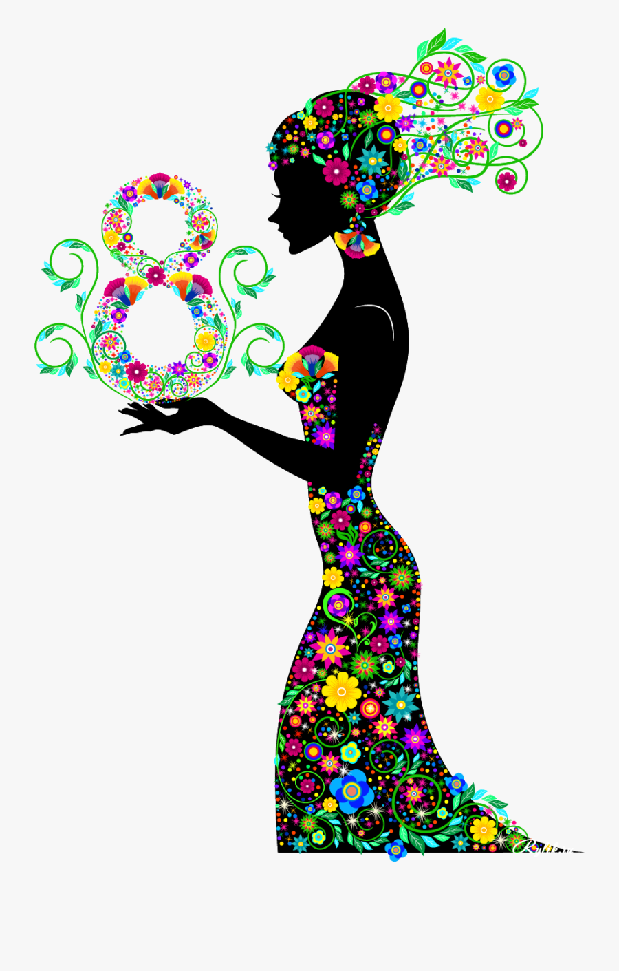 Transparent 8 March - Transparent Women's Day Png, Transparent Clipart