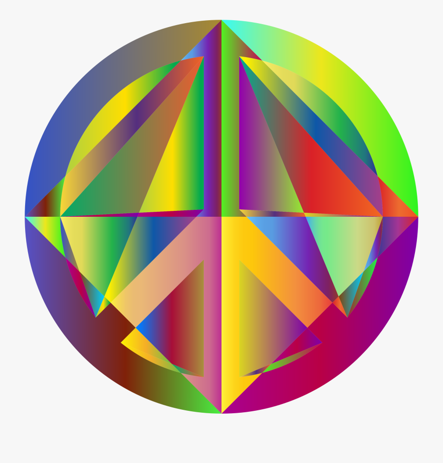 Prismatic Geometric Peace Sign Clip Arts - Prohibido Fumar, Transparent Clipart