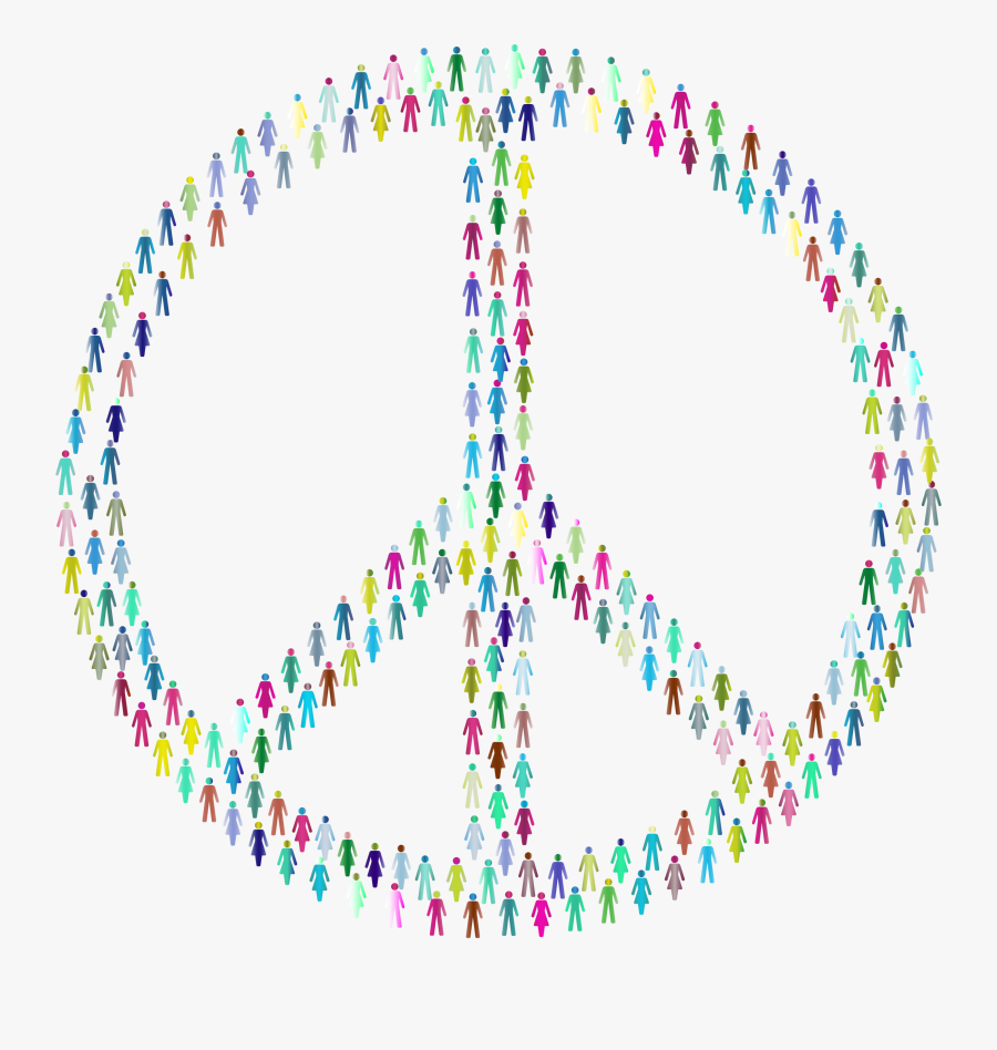 Prismatic People For Peace Mark Ii 3 Clip Arts - Art Drawing Symbols Of Love, Transparent Clipart