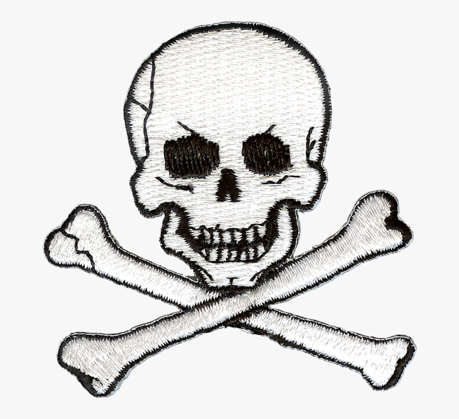Jolly Roger Skull And Crossbones Embroidery Patch - Skull And Crossbones Patch Transparent Background, Transparent Clipart
