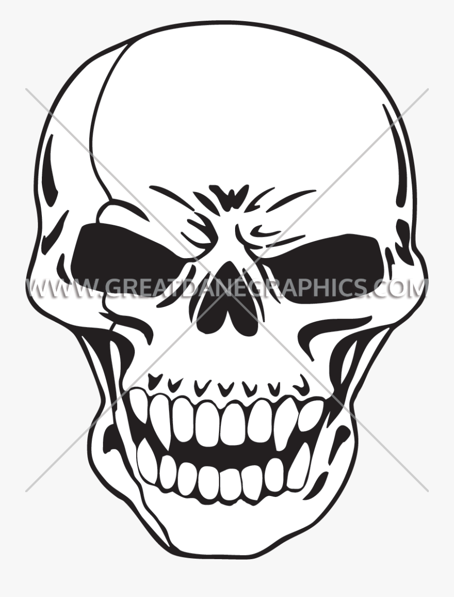 Drawing Chrome Skull - Skull, Transparent Clipart
