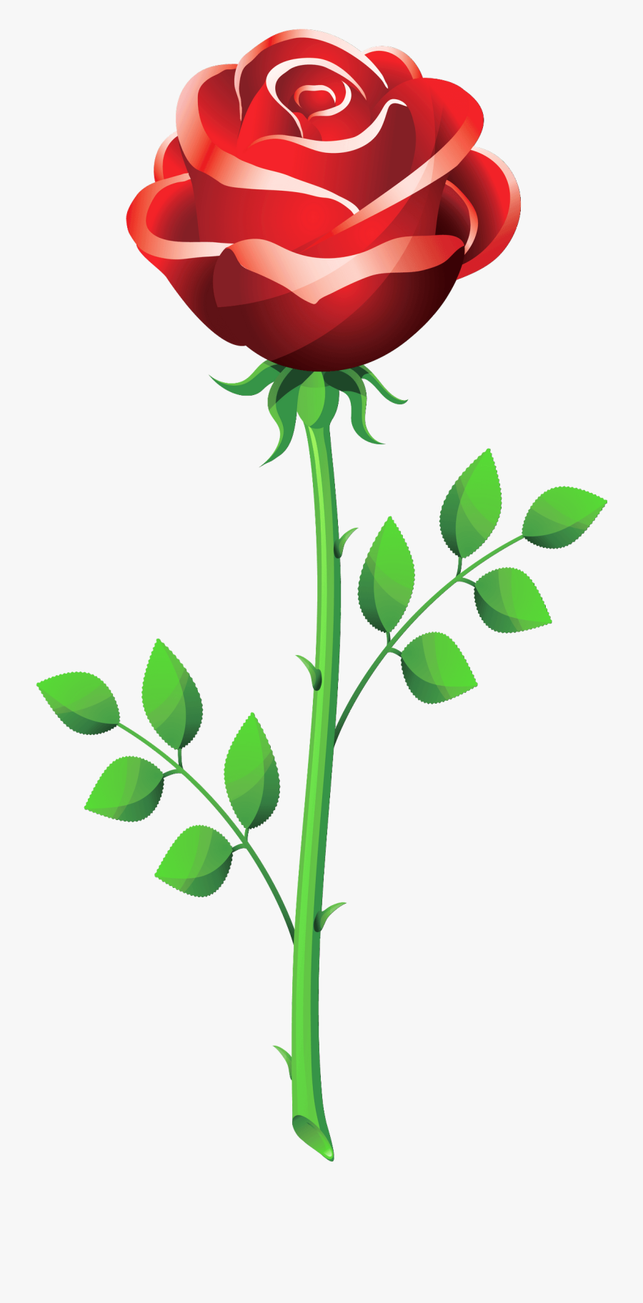 Single Pink Rose Clip Art Free Clipart Image - Rose Flower Vector Png, Transparent Clipart