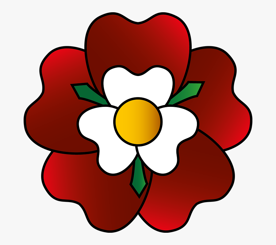 Tudor White And Red Rose, Transparent Clipart