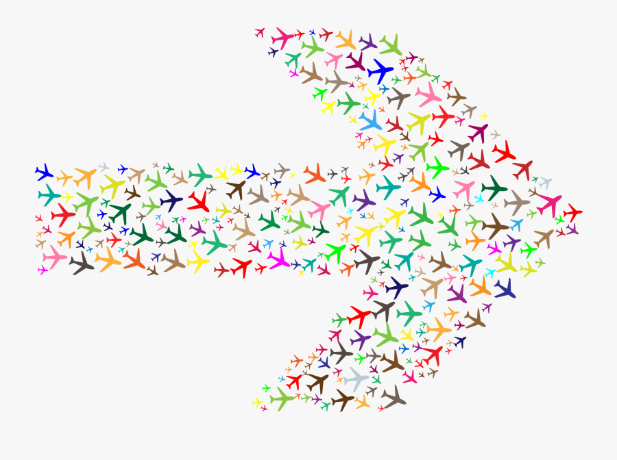 Colorful Chaotic Planes Arrow Clip Arts - Colorful Arrow Png, Transparent Clipart